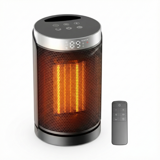 Compact Portable Space Heater | Electric Ceramic Heater with 70° Oscillation Ð Adjustable Thermostat for Efficient Heating