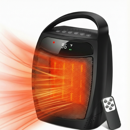 Compact Ceramic Space Heater | Portable Electric Heater with Adjustable Thermostat Ð Quiet Operation for Efficient Heating Up to 200 sq ft