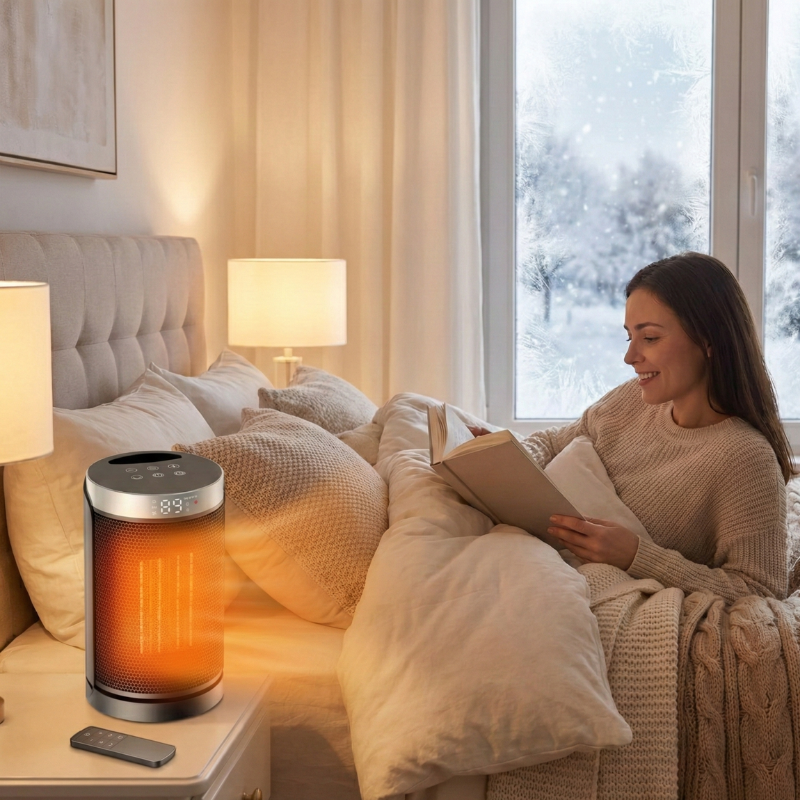 Compact Portable Space Heater | Electric Ceramic Heater with 70° Oscillation Ð Adjustable Thermostat for Efficient Heating