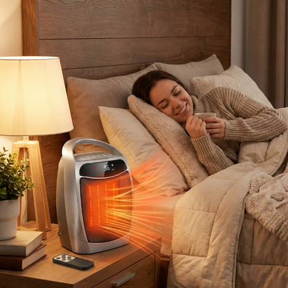 Compact Ceramic Space Heater | Portable Electric Heater with Adjustable Thermostat Ð Quiet Operation for Efficient Heating Up to 200 sq ft