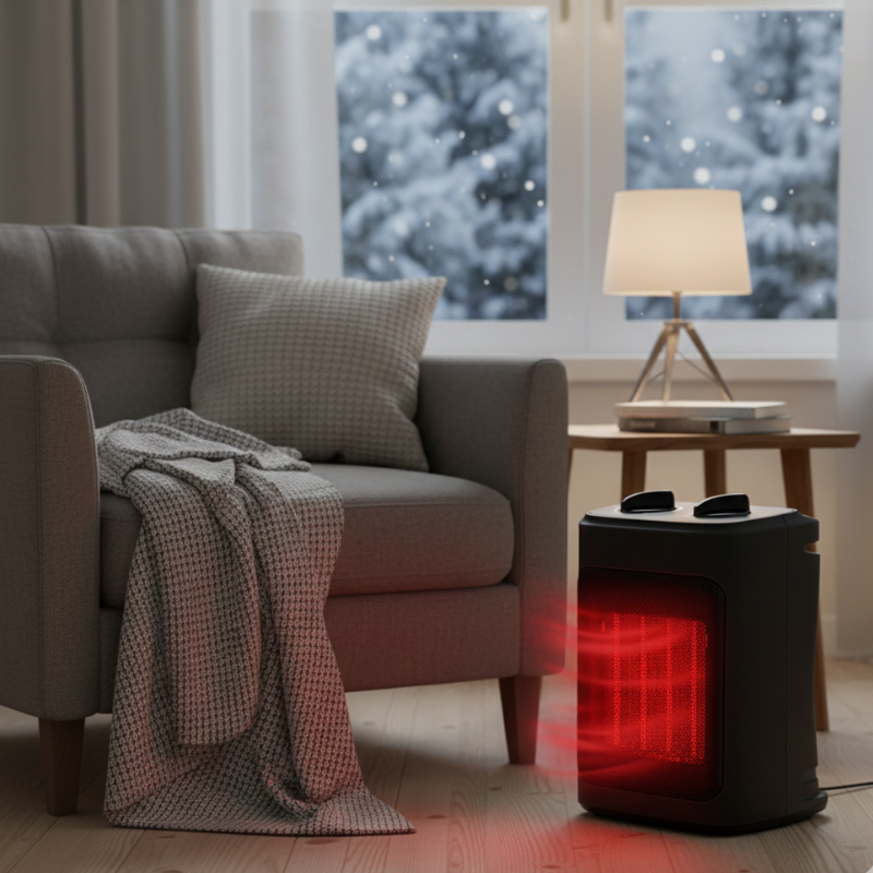 Ceramic Space Heater | 1500W Portable Electric Heater with Adjustable Thermostat Ð Efficient Heating for Small Rooms