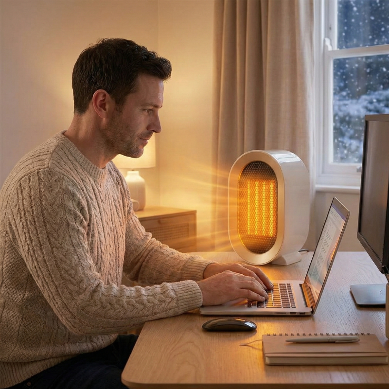 Compact PTC Space Heater | Electric Heater with Adjustable Tilt Design Ð Low Noise Operation for Efficient Heating