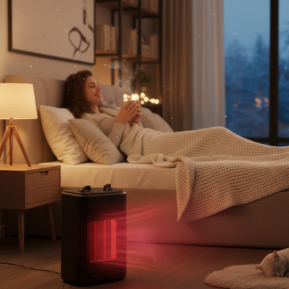 Ceramic Space Heater | 1500W Portable Electric Heater with Adjustable Thermostat Ð Efficient Heating for Small Rooms