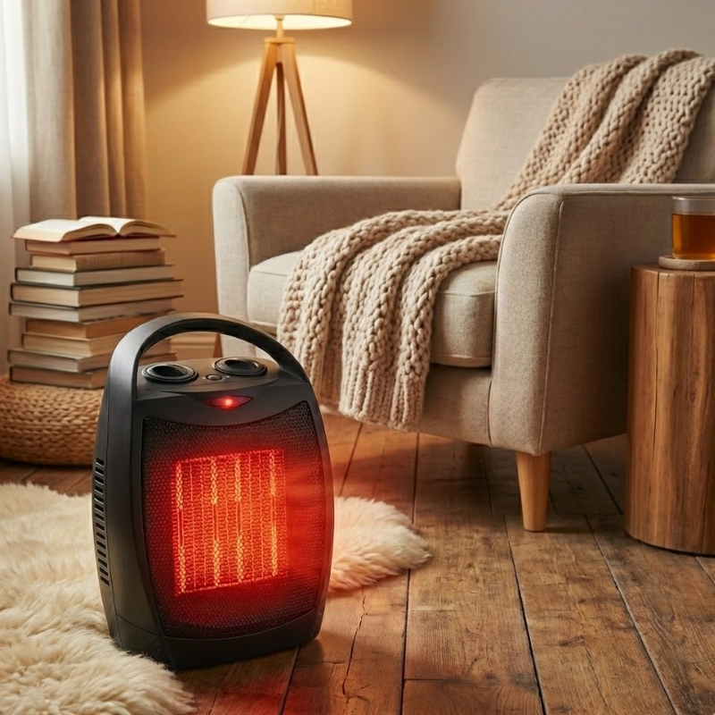 Compact Ceramic Space Heater | Portable Electric Heater with Adjustable Thermostat Ð Quiet Operation for Efficient Heating Up to 200 sq ft
