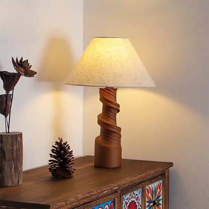 Bohemian Wood Table Lamp with Pull Chain Switch | Stylish Lighting for Living Room and Bedroom 2