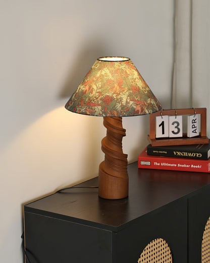 Bohemian Wood Table Lamp with Pull Chain Switch | Stylish Lighting for Living Room and Bedroom 8