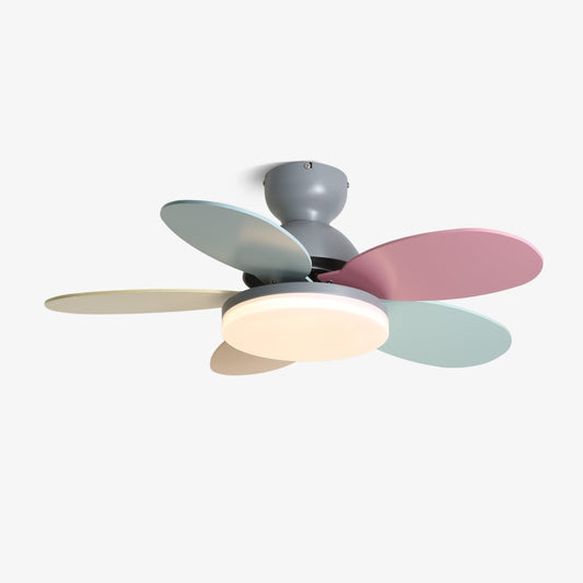 Colorful Glass Ceiling Fan Light with Integrated LED | Stylish Indoor Lighting for Kids' Rooms 1