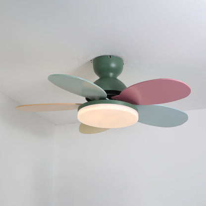 Colorful Glass Ceiling Fan Light with Integrated LED | Stylish Indoor Lighting for Kids' Rooms 14