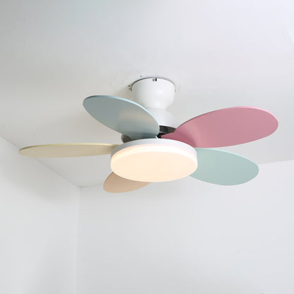 Colorful Glass Ceiling Fan Light with Integrated LED | Stylish Indoor Lighting for Kids' Rooms 5