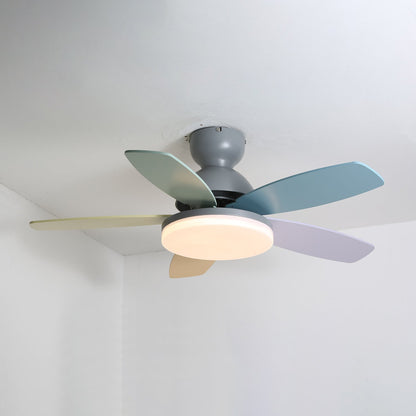 Colorful Glass Ceiling Fan Light with Integrated LED | Stylish Indoor Lighting for Kids' Rooms 7