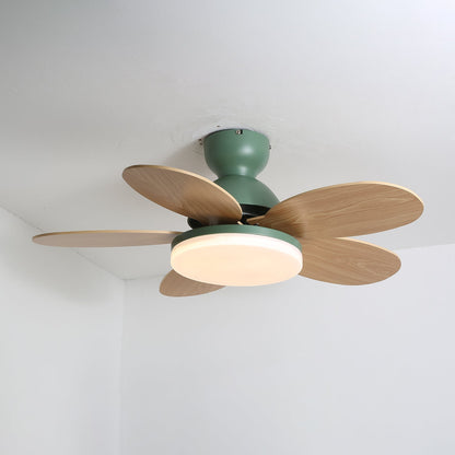 Colorful Glass Ceiling Fan Light with Integrated LED | Stylish Indoor Lighting for Kids' Rooms 9