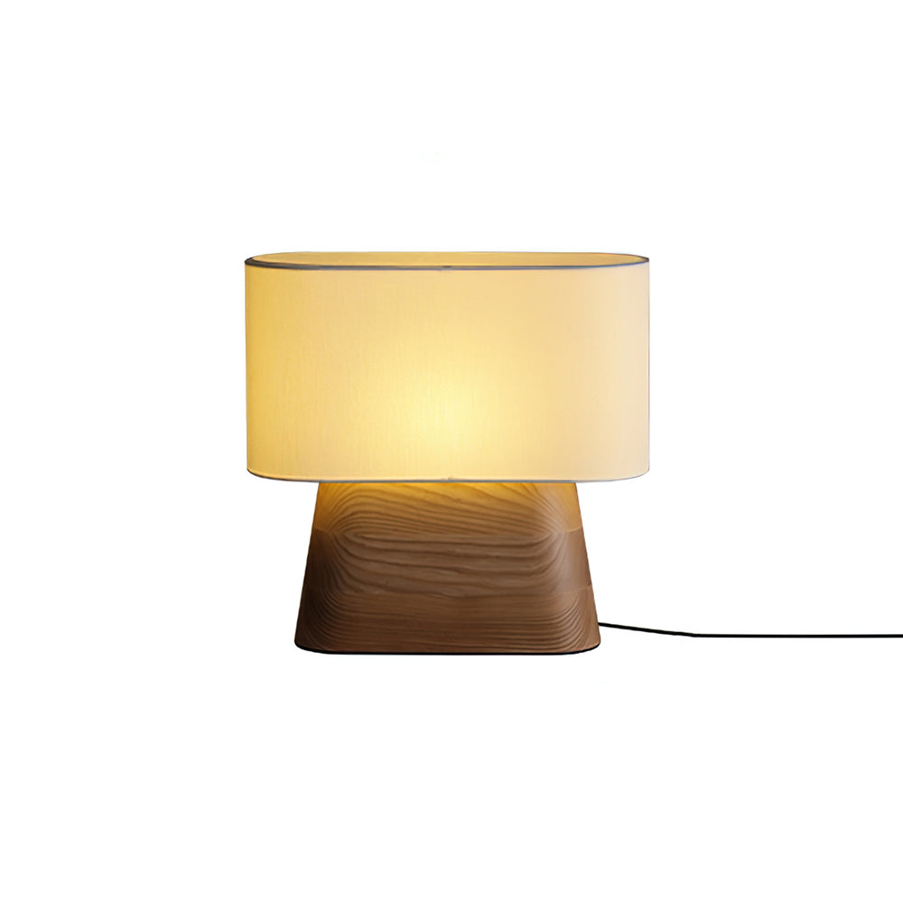 Elegant Wood Table Lamp with Fabric Shade for Cozy Indoor Ambiance 9