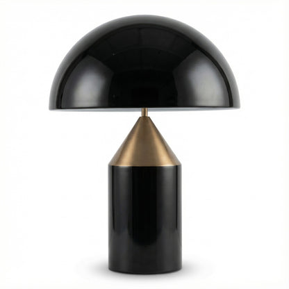 Black and gold table lamp on a white background