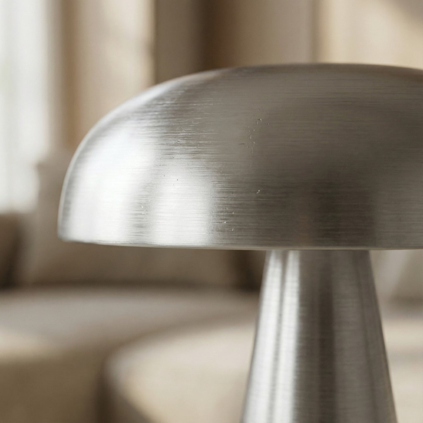 Metallic lamp with a blurred background