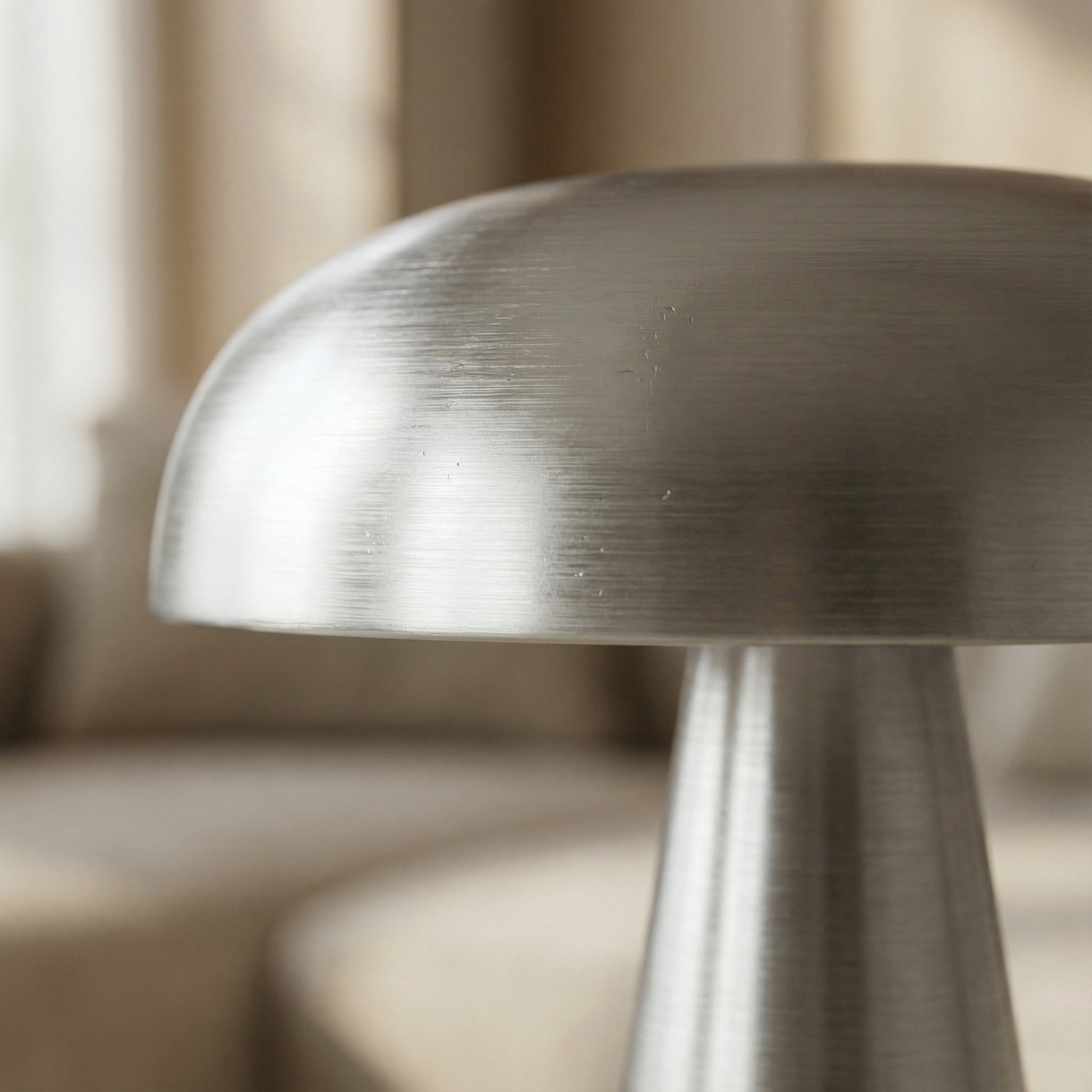 Metallic lamp with a blurred background
