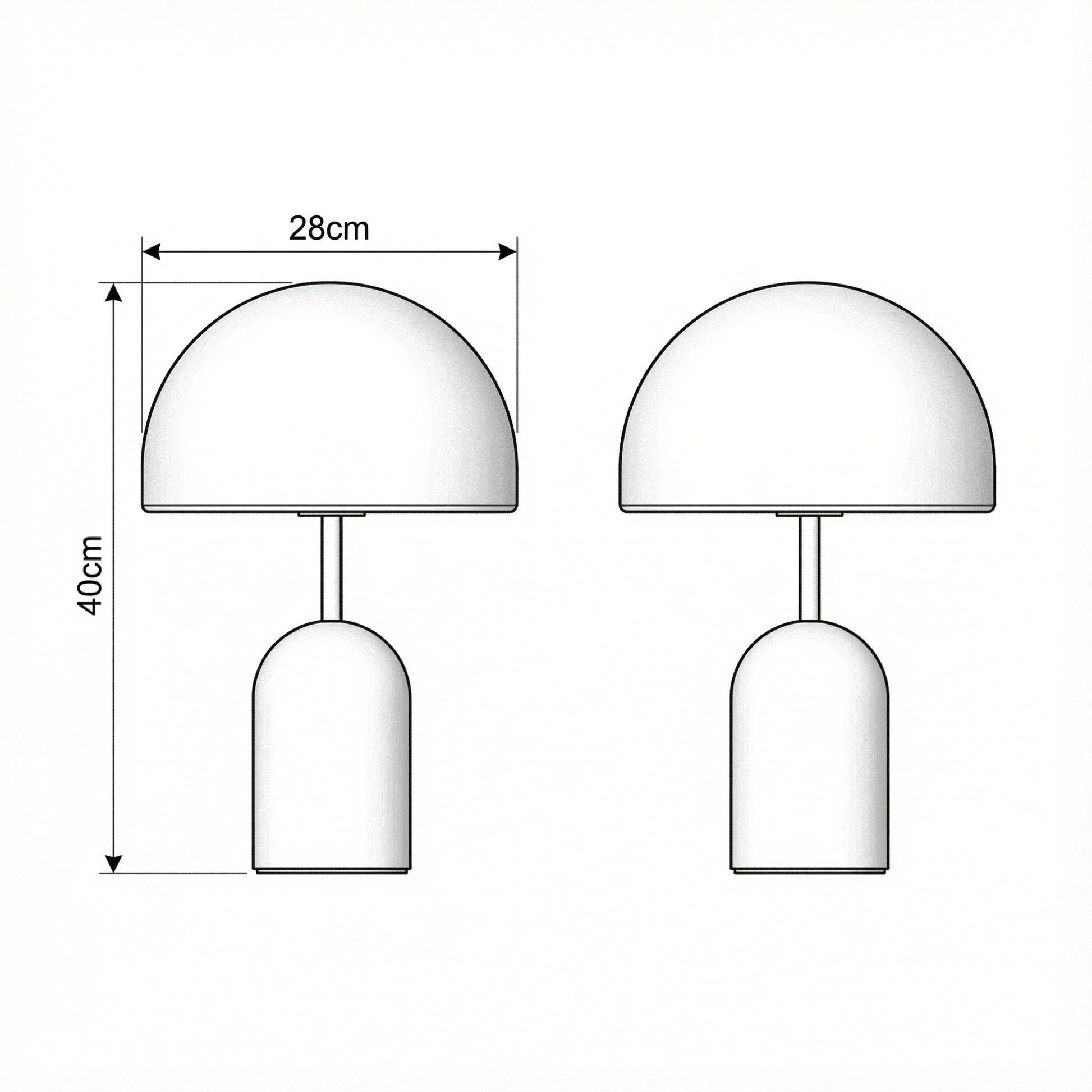 Measurement chart of two wall-mounted lamps with dimensions labeled.