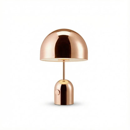 Copper table lamp on a white background