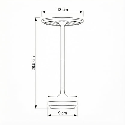 Measurement diagram of a cylindrical object with dimensions labeled.