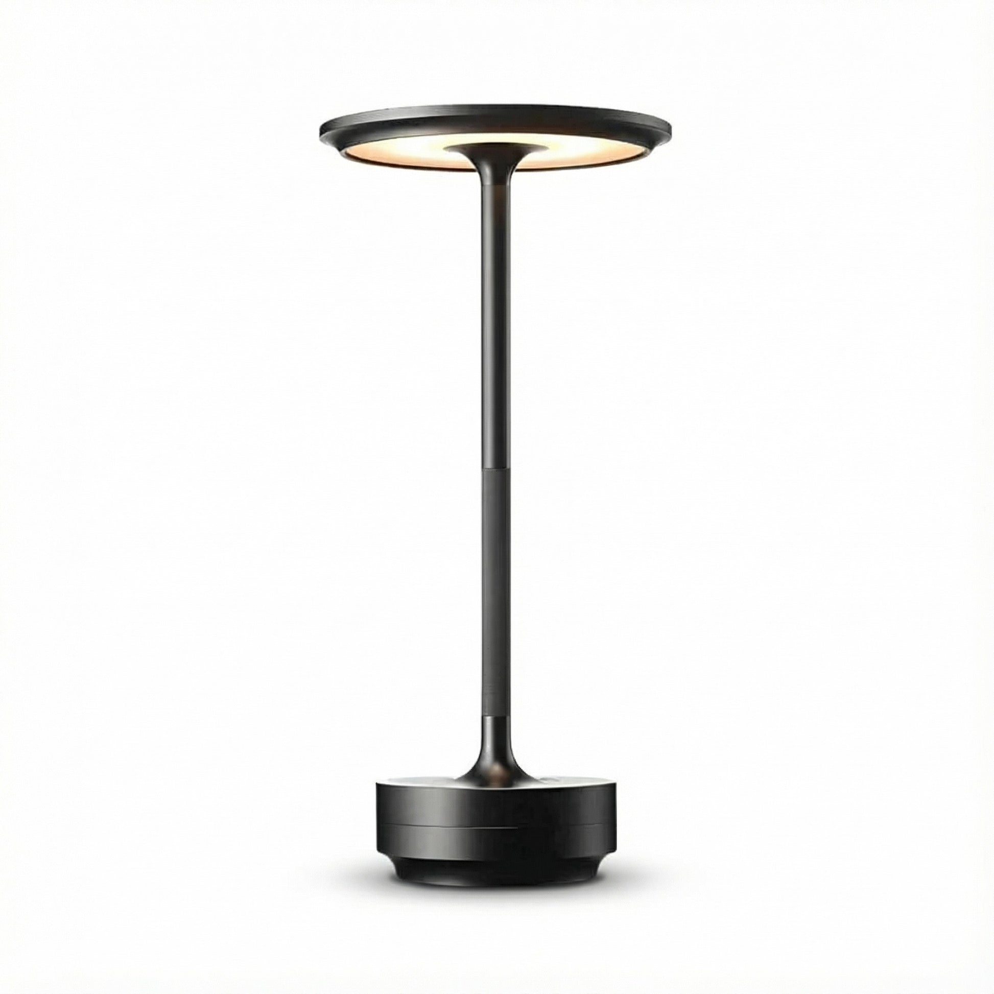 Modern black floor lamp on a white background