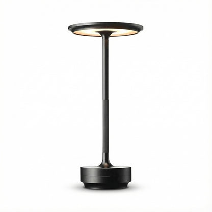 Modern black floor lamp on a white background