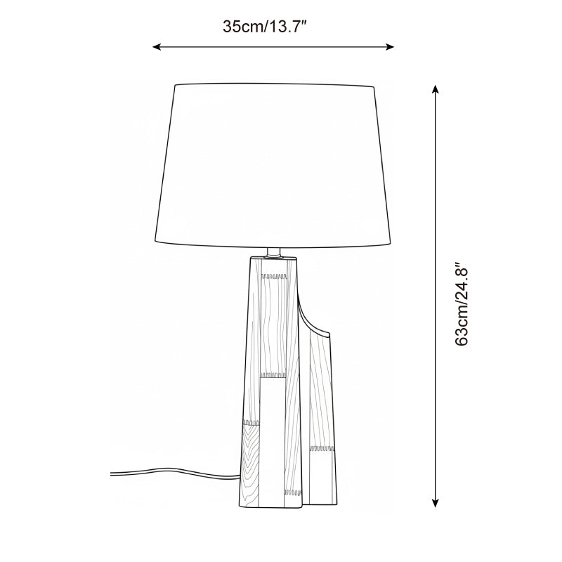Minimalist Wood Table Lamp with Fabric Shade - Elegant Lighting for Bedroom and Living Room 4