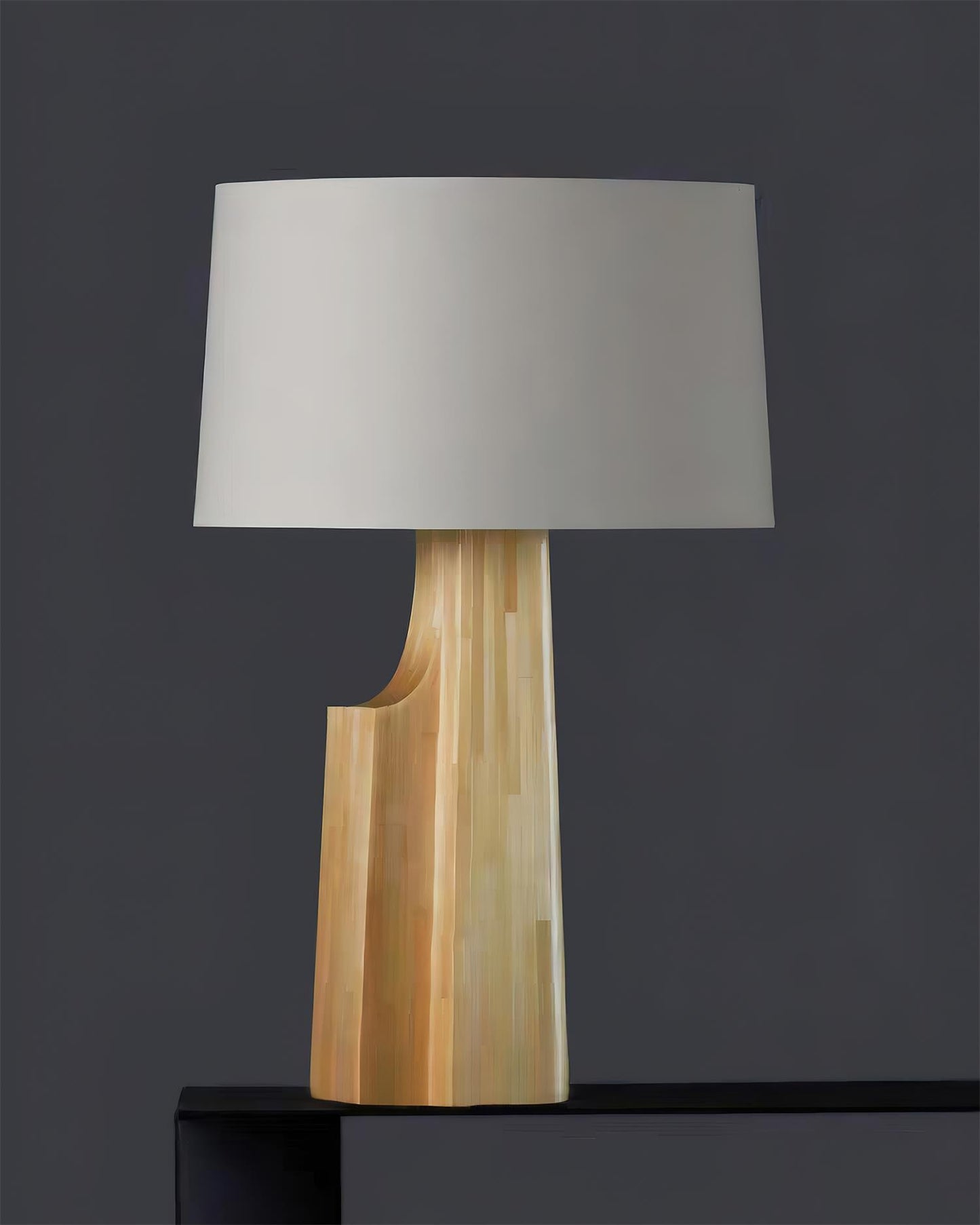 Minimalist Wood Table Lamp with Fabric Shade - Elegant Lighting for Bedroom and Living Room 6