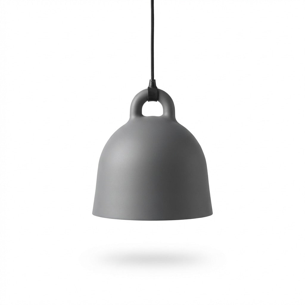 Gray pendant lamp on a white background