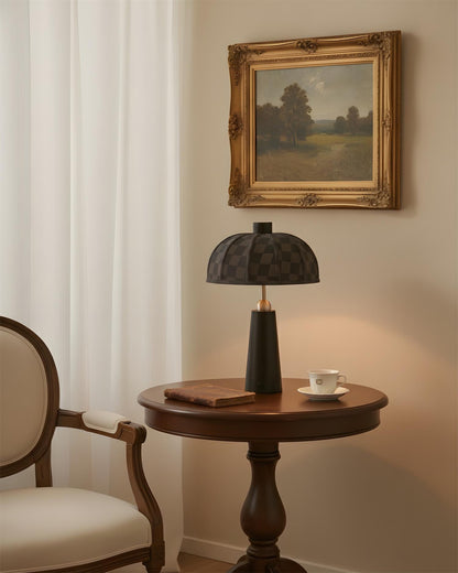 Modern Fabric Table Lamp with Wood Base & Dimmable Light | Stylish Bedside or Desk Lamp for Elegant Home Decor 4