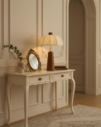 Modern Fabric Table Lamp with Wood Base & Dimmable Light | Stylish Bedside or Desk Lamp for Elegant Home Decor 7