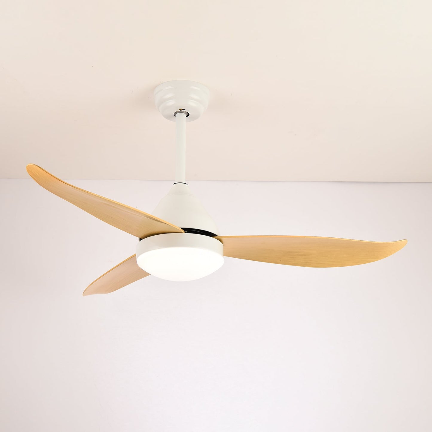 Modern Wood Ceiling Fan with Integrated LED Light | 6-Speed Control for Indoor Comfort 3