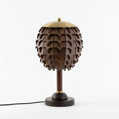 Natural Elegance | Table Lamp with Organic Wood Design & Gold Accents | Stylish Lighting for Living Room and Bedroom Decor 0