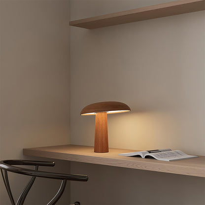 Natural Wood Table Lamp with Integrated LED Design | Stylish Bedside Lighting for Cozy Indoor Spaces 2