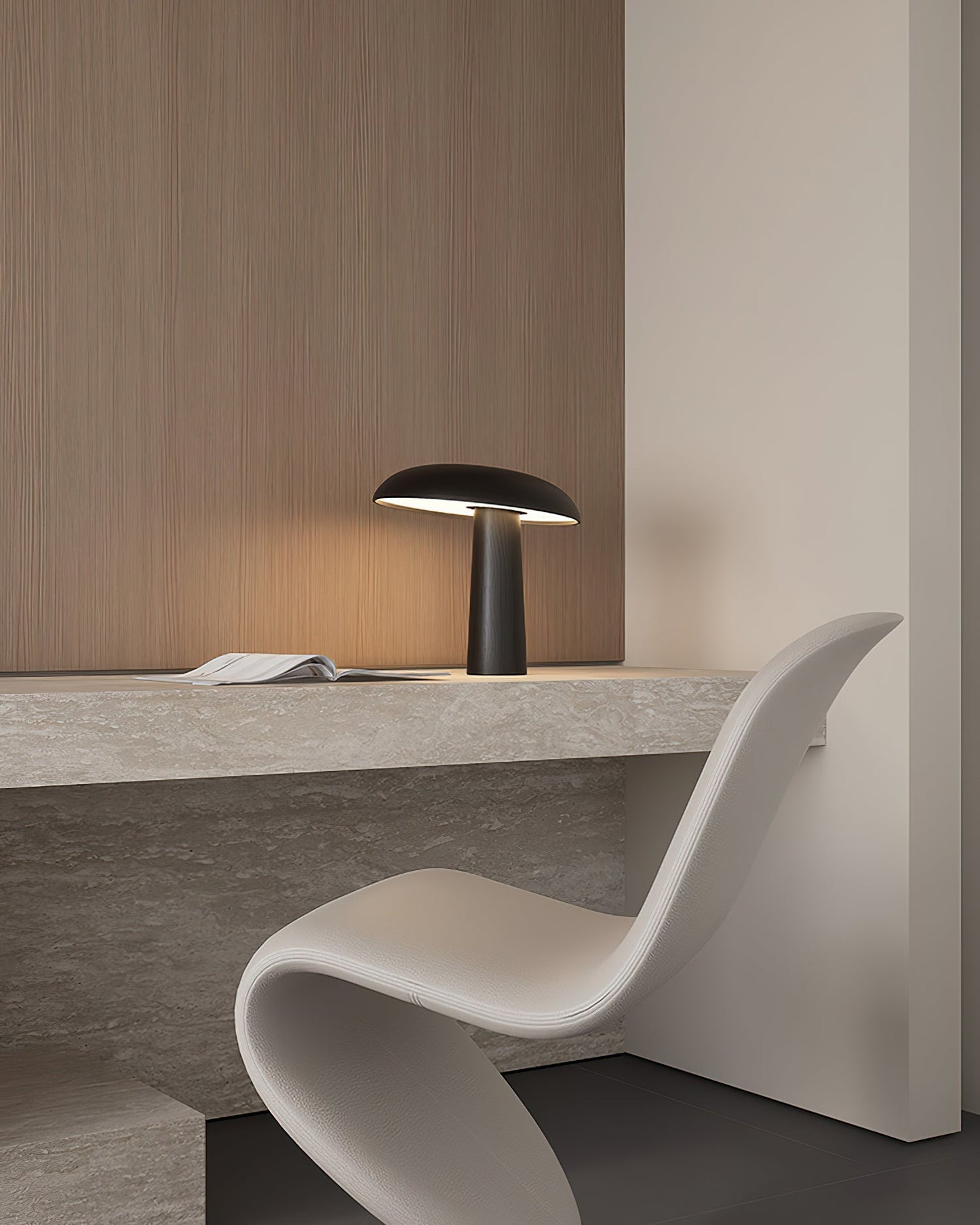 Natural Wood Table Lamp with Integrated LED Design | Stylish Bedside Lighting for Cozy Indoor Spaces 6