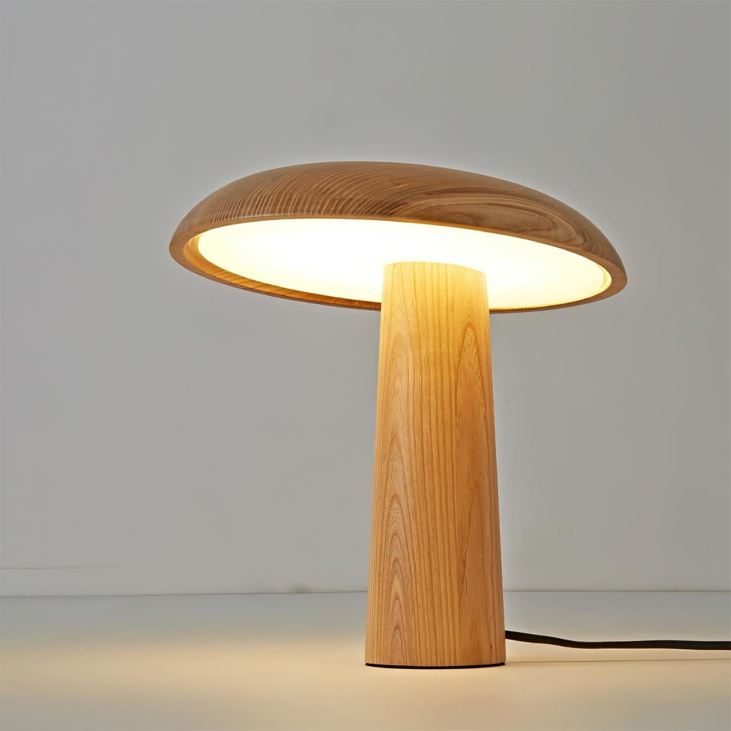 Natural Wood Table Lamp with Integrated LED Design | Stylish Bedside Lighting for Cozy Indoor Spaces 7