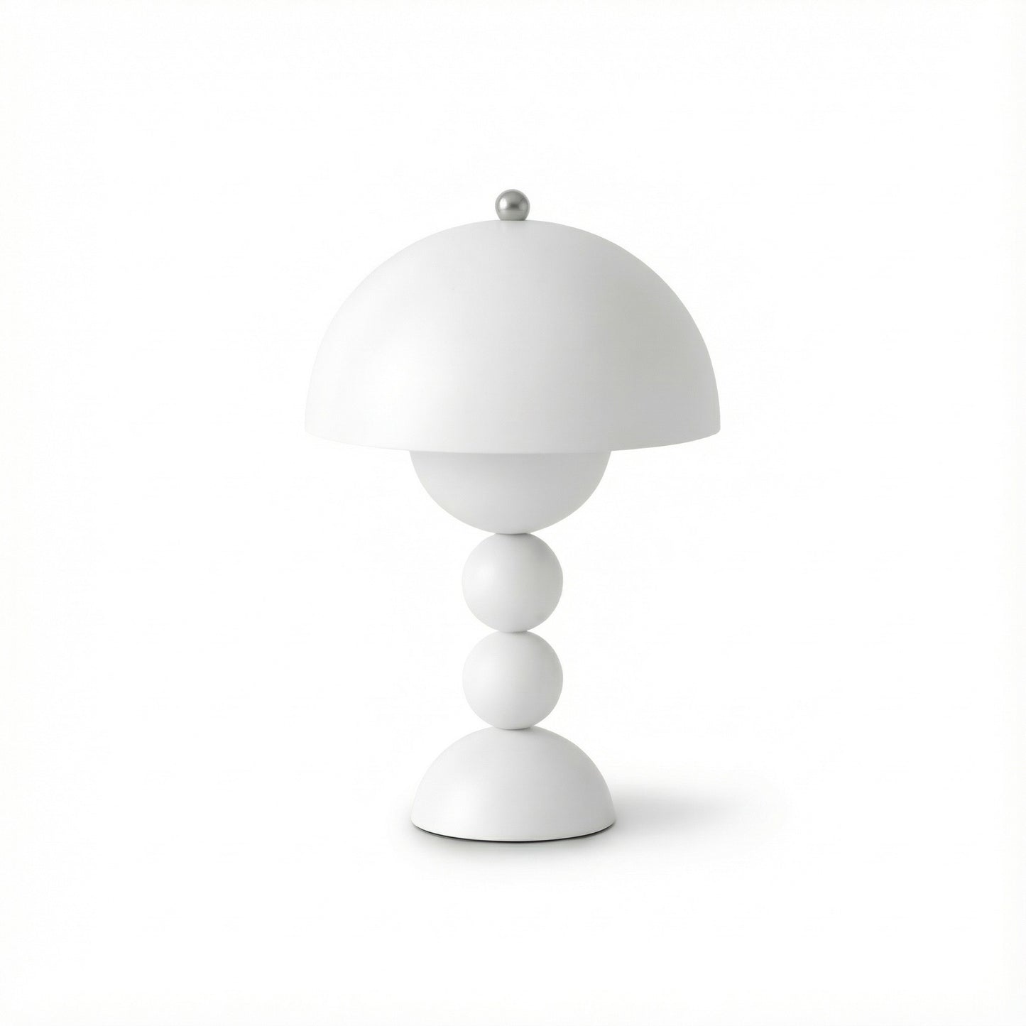 White table lamp with a minimalist design on a white background