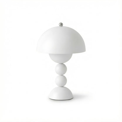 White table lamp with a minimalist design on a white background