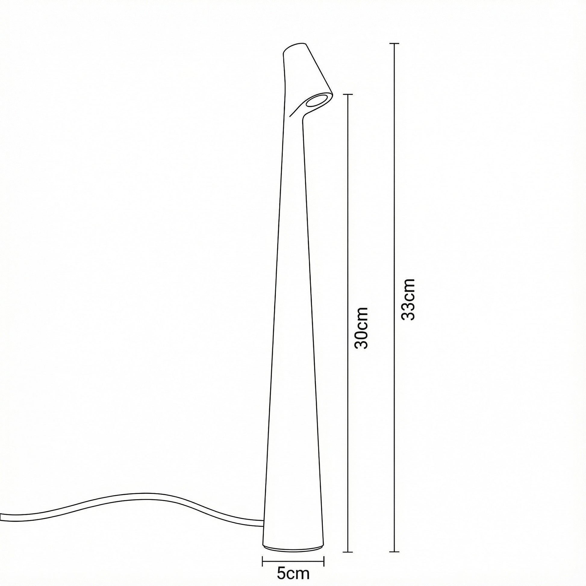 Measurement chart of a cylindrical object with dimensions labeled