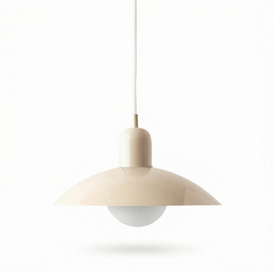 Beige pendant light on a white background