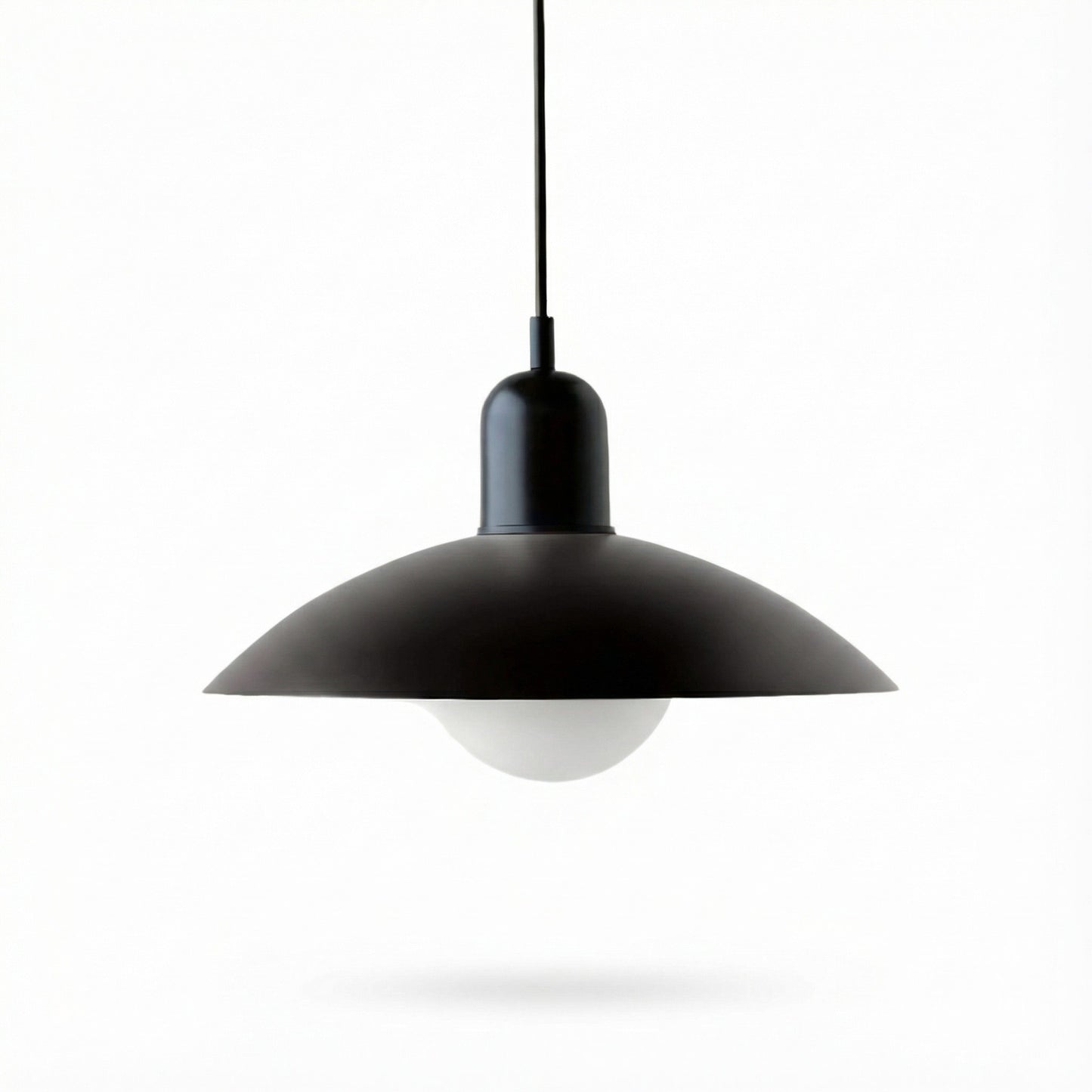 Black pendant lamp on a white background