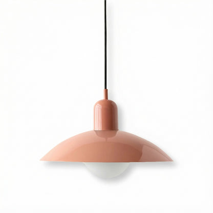 Pink pendant light on a white background