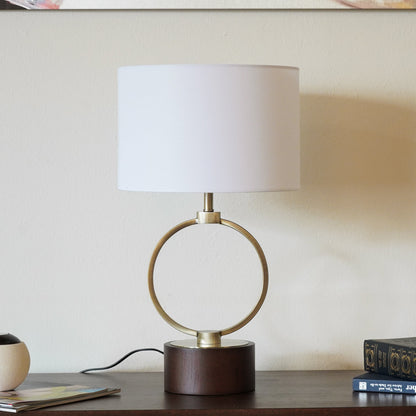 Sculptural Table Lamp | Modern Open Ring Design with Soft Shade | Stylish Bedroom & Living Room Lighting 0