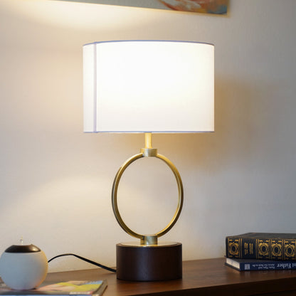 Sculptural Table Lamp | Modern Open Ring Design with Soft Shade | Stylish Bedroom & Living Room Lighting 1