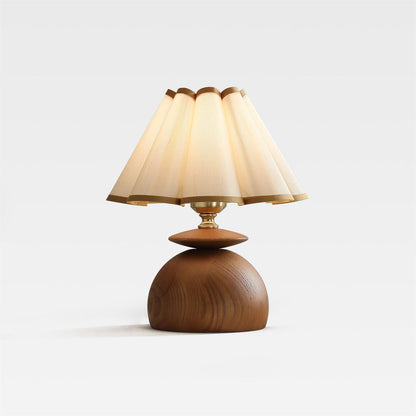 Wabi-Sabi Wood Dome Table Lamp with Dimmable Feature | Stylish Lighting for Bedroom and Living Room 0