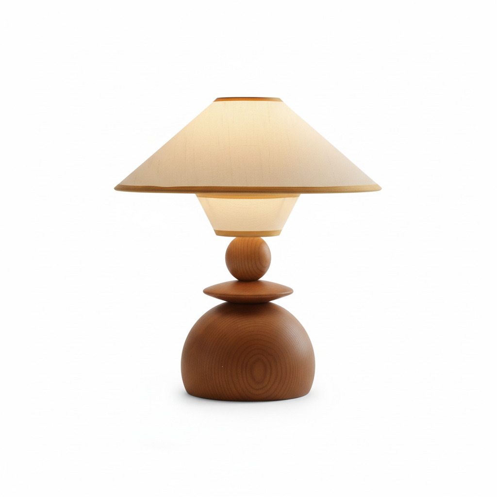 Wabi-Sabi Wood Dome Table Lamp with Dimmable Feature | Stylish Lighting for Bedroom and Living Room 7