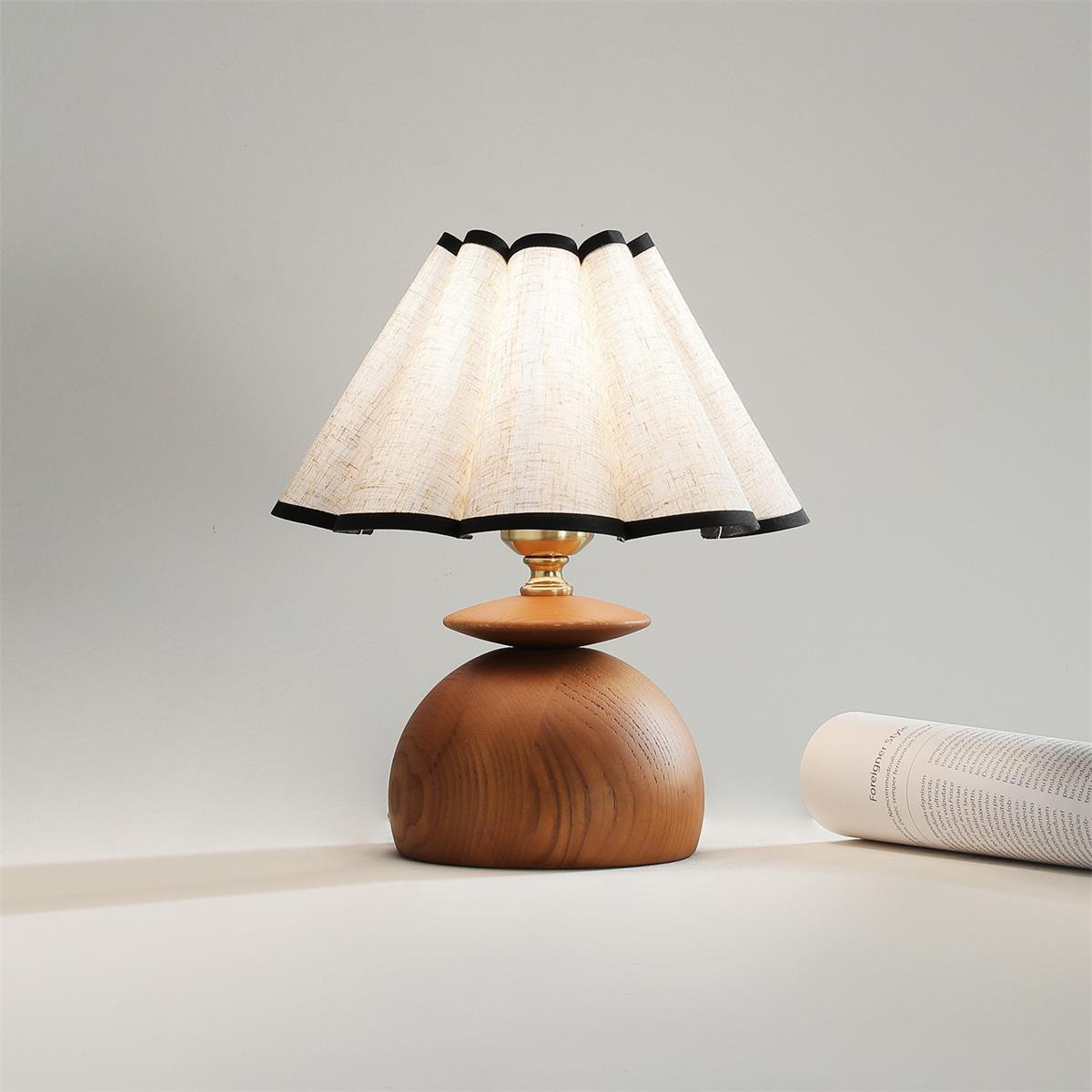 Wabi-Sabi Wood Dome Table Lamp with Dimmable Feature | Stylish Lighting for Bedroom and Living Room 8
