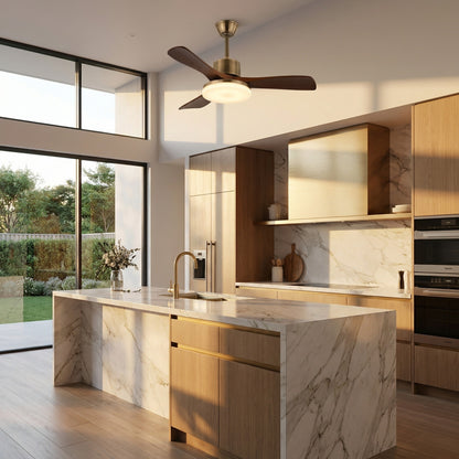 Minimalist Ceiling Fan Light with Integrated LED & Remote Control | Modern Flush Mount Design for Stylish Indoor Spaces