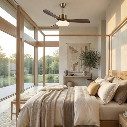 Minimalist Ceiling Fan Light with Integrated LED & Remote Control | Modern Flush Mount Design for Stylish Indoor Spaces