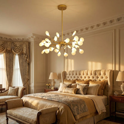 Elegant Gold Chandelier Light with Artistic Branch Design | Modern Fixture for Dining Room Ambiance
