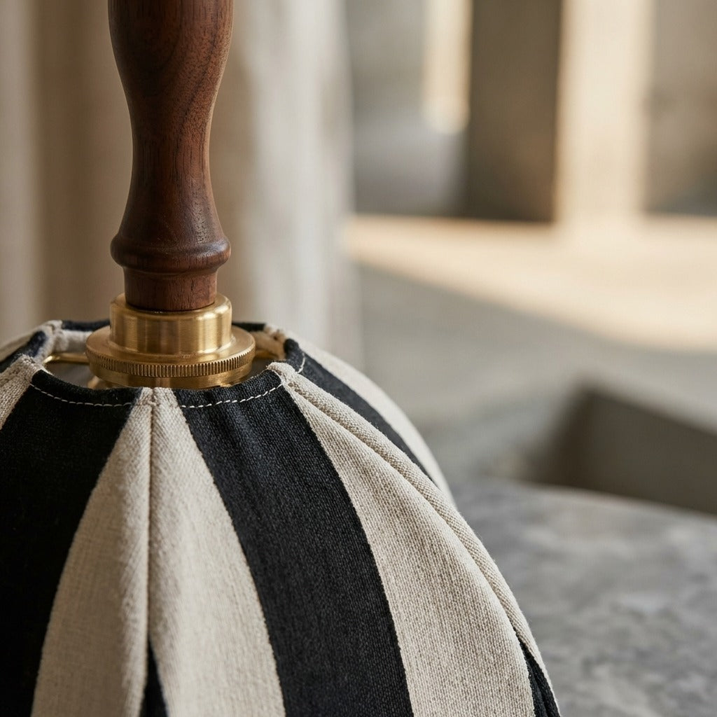 Elegant Fabric Pendant Light | Adjustable Height Black Ceiling Fixture for Modern Kitchen Decor