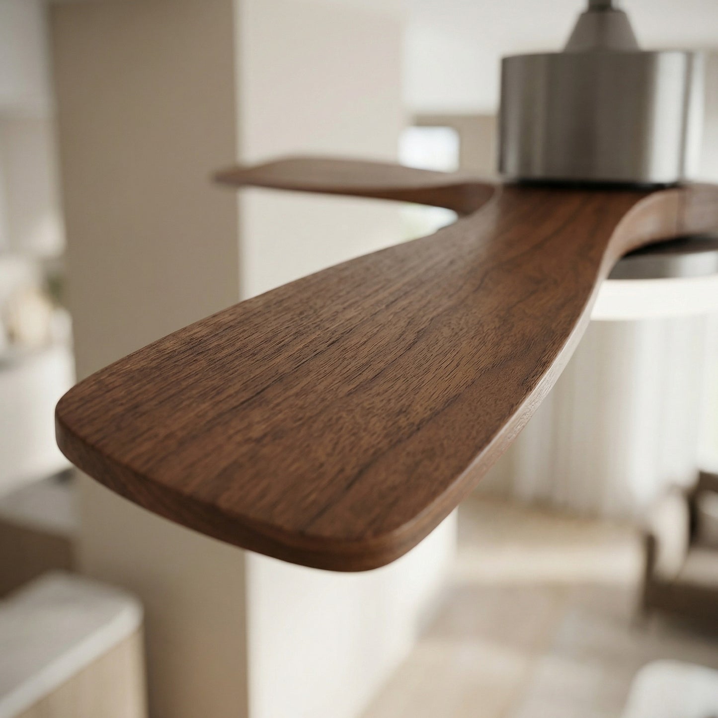 Minimalist Ceiling Fan Light with Integrated LED & Remote Control | Modern Flush Mount Design for Stylish Indoor Spaces